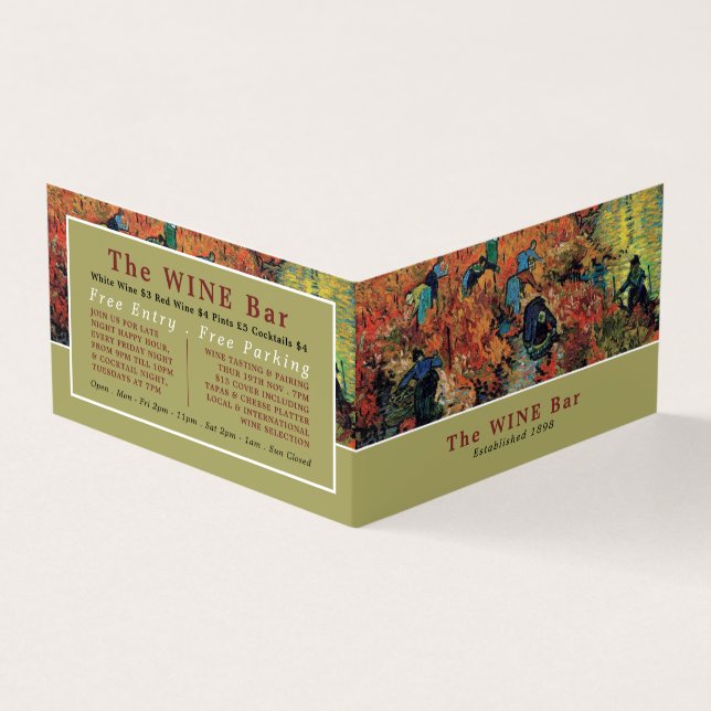 Rote Weinberge, Van Gogh, Weinkeller/Bar, im Detai Visitenkarten (Vorderseite)