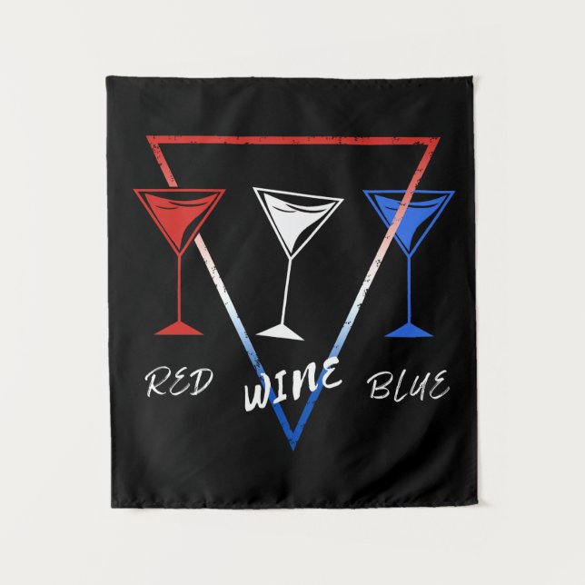 ROTE WEINBLAU 4. JULI FEIERTAG WANDTEPPICH (Vorderseite)