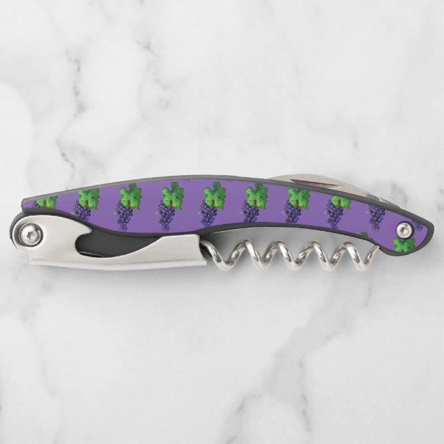 Rote Weintrauben Art Custom Design Korkenzieher (Vorderseite)
