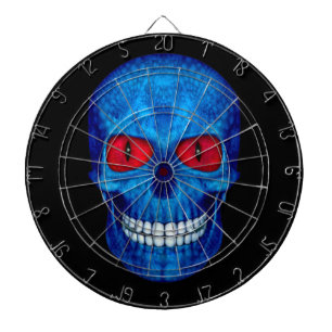 Rote weiße Blau USA-Zombie-Schädel-KäfigDartboa Dartscheibe