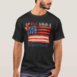 Rote Weiße Blaubeeren Amerikanische Flagge PNG Bla T-Shirt
