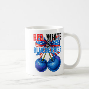 Rote Weiße Blaubeeren Lustig Patriotisch Retro Usa Kaffeetasse