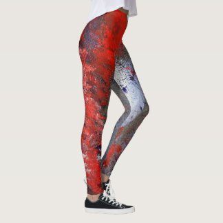 Rote weiße blaue abstrakte Leggings
