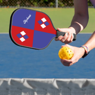 Rote Weiße Blaue Diamanten Moderne Benutzerdefin Pickleball Schläger