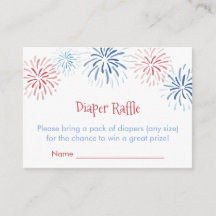 Rote Weiße Blaue Feuerwerk-Windel-Raffle Baby-Part