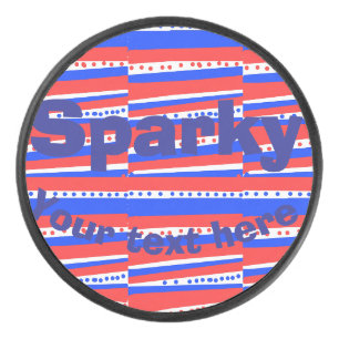 Rote Weiße Blaue Kreise Streifen Eishockey Puck