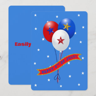Rote Weiße Blaue Luftballons Frohes 4. Juli!