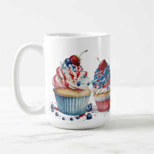 ROTE WEISSE BLAUE PATRIOTISCHE KUPCAKEN KAFFEETASSE