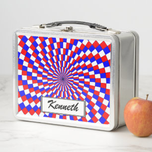 Rote Weiße Blaue Spirale von Kenneth Yoncich Metall Lunch Box