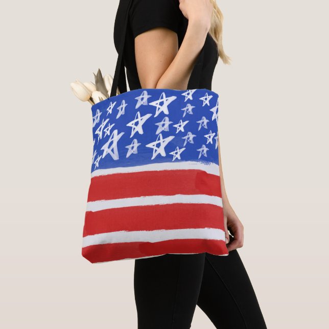 ROTE WEISSE BLUE GOLD PATRIOTIC STARS STRIPEN TASCHE (Von Nahem)