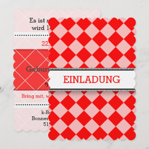 Rote weiße Einladungen