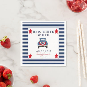 Rote Weiße & Fällige Patriotische Baby Shower Serv Serviette