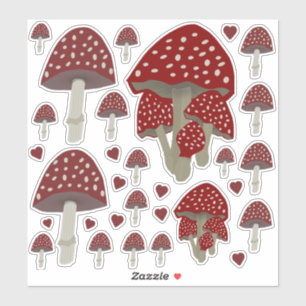 Rote weiße Flecken Pilz Amanita Pilzpilz Aufklebe Aufkleber