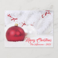Rote & Weiße Frohe Weihnachten Kugel Ornamente