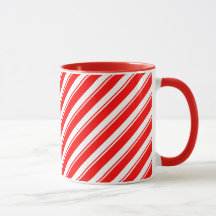 Rote weiße gestreifte Pfefferminz-Muster-Tasse