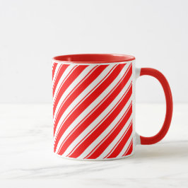 Rote weiße gestreifte Pfefferminz-Muster-Tasse Tasse