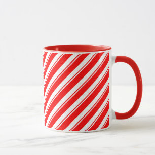 Rote weiße gestreifte Pfefferminz-Muster-Tasse Tasse