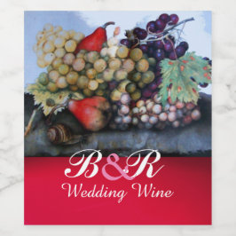 ROTE WEISSE GRABEN, GRAPEINEN, FARBEN, Hochzeiten Weinetikett