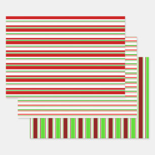 Rote, weiße, grüne Weihnachten Inspiriert Geschenkpapier Set