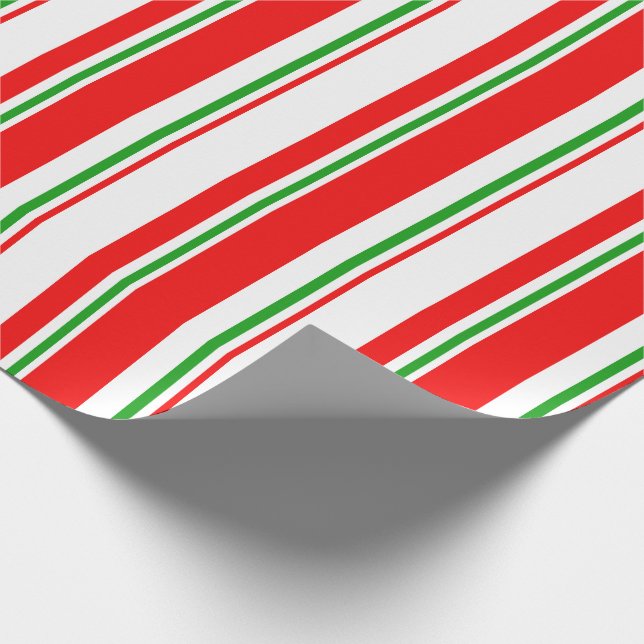 rote, weiße, grüne Weihnachtslieder Geschenkpapier (Ecke)
