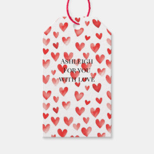 Rote Weiße Herzen Liebe Valentinstag Geschenkanhänger