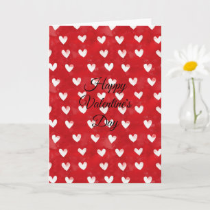 Rote Weiße Herzen Liebe Valentinstag Karte