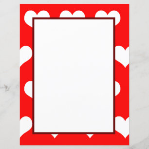 Rote weiße Herzen reinigen minimalen Blatt Papier