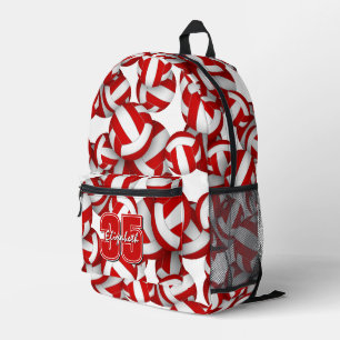 Rote Weiße Jungs Volleyball-Team Farben Bedruckter Rucksack