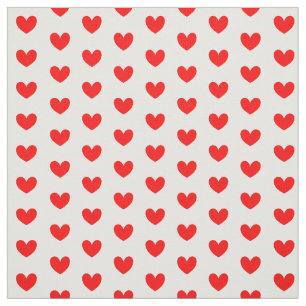 Rote weiße Liebe Herz Gemustert Stoff