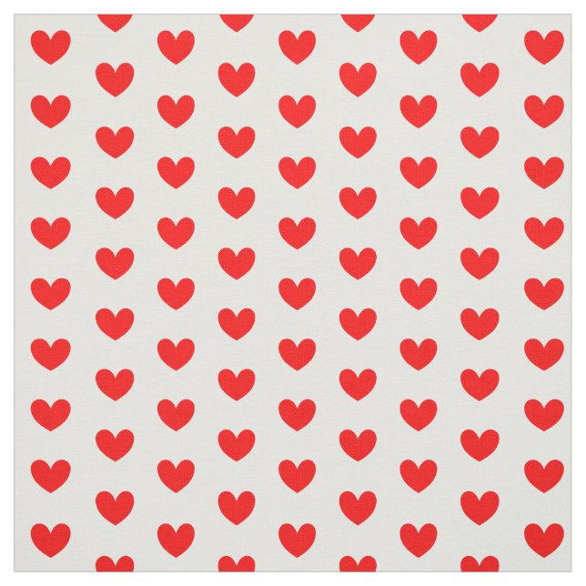 Rote weiße Liebe Herz Gemustert Stoff (Muster)
