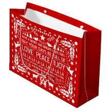Rote, weiße Liebe Peace Jopapel picado Weihnachten