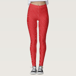 Rote & Weiße Polka-Punkt-Aktivleggings Leggings