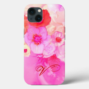 ROTE WEISSE ROSEN UND PINK ANEMONE BLUME MONOGRAM Case-Mate iPhone HÜLLE