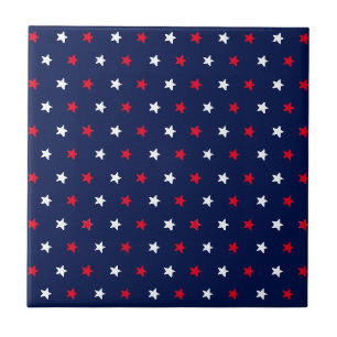 Rote weiße Sterne, marineblau-blaues amerikanisch Fliese