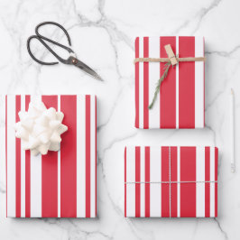 Rote weiße Streifen Küste Geschenkpapier Set