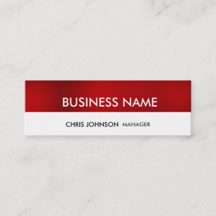 Rote, weiße Streifen Skinny Trendy Business Card Mini Visitenkarte