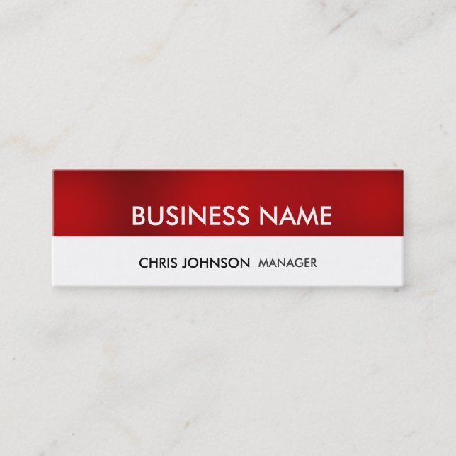 Rote, weiße Streifen Skinny Trendy Business Card Mini Visitenkarte (Vorderseite)