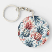 Rote, weiße und blaue Ananas