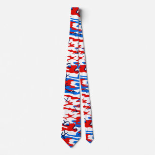 Rote weiße und blaue Camouflage Krawatte