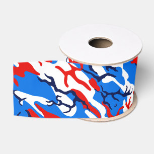Rote weiße und blaue Camouflage Ripsband