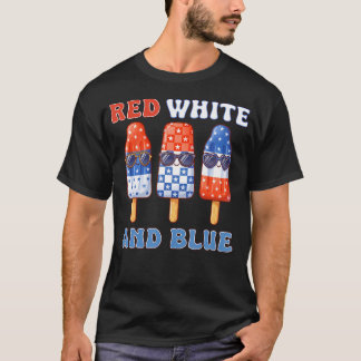 Rote Weiße Und Blaue Eis Amerikanisch-Patriotisch T-Shirt