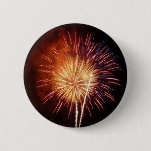 Rote, weiße und blaue Feuerwerke I Patriotic Button
