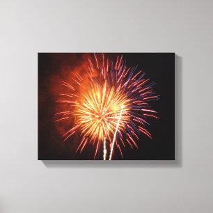 Rote, weiße und blaue Feuerwerke I Patriotic Leinwanddruck