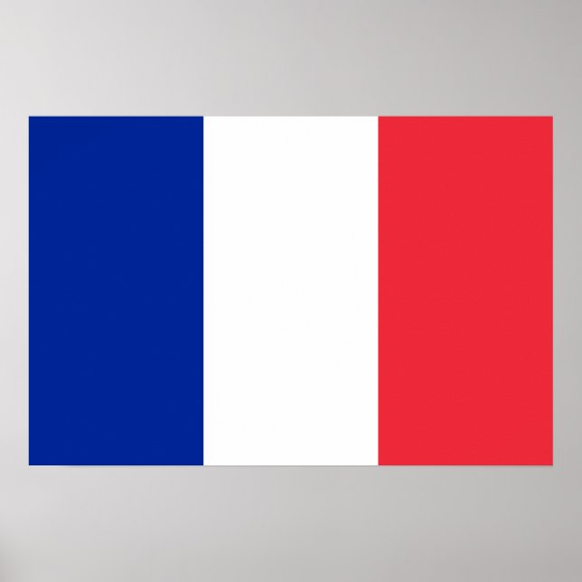 Rote, weiße und blaue Flagge Frankreichs Poster (Vorne)