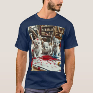 Rote, weiße und blaue Kätzchen T-Shirt