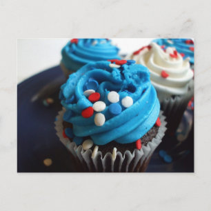 Rote, weiße und blaue Kuchen Postkarte