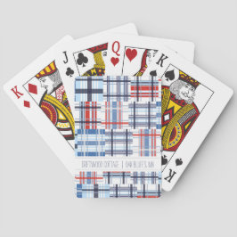 Rote, weiße und blaue Madras Karten mit Text spiel Spielkarten