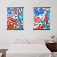 Rote, weiße und blaue Marmorflüssigkeit Kunst