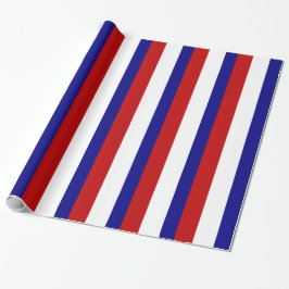 Rote weiße und blaue patriotische Streifen Geschenkpapier