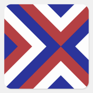 Rote, weiße und blaue Sparren Quadratischer Aufkleber